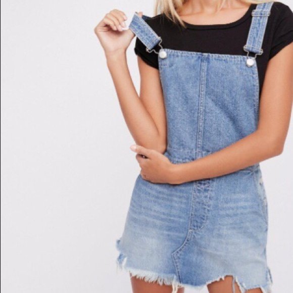Free People Dresses & Skirts - Free People Torn Up Denim Overalls Dress